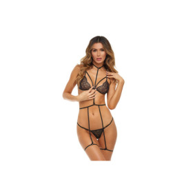 Ensemble 3 pièces dentelle florale 
